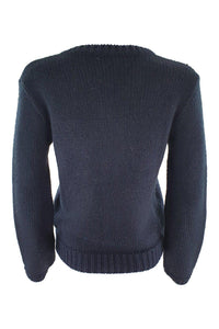 FENDI Black Wool Blend Medium Knit Fendi Encrusted Jumper (S)-Fendi-The Freperie