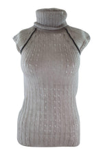 Load image into Gallery viewer, FENDI Grey Mohair and Leather Cap Sleeved Pullover (IT 40)-Fendi-The Freperie
