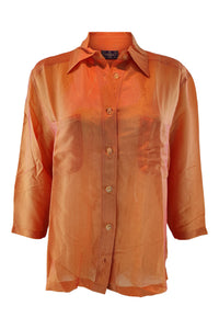 FENDI Vintage Orange Button Front Shirt (IT 44)-Fendi-The Freperie