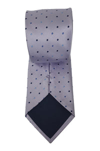 F&F Silk Tie Lilac with Polka Dot Repeat (60.5")-F&F-The Freperie