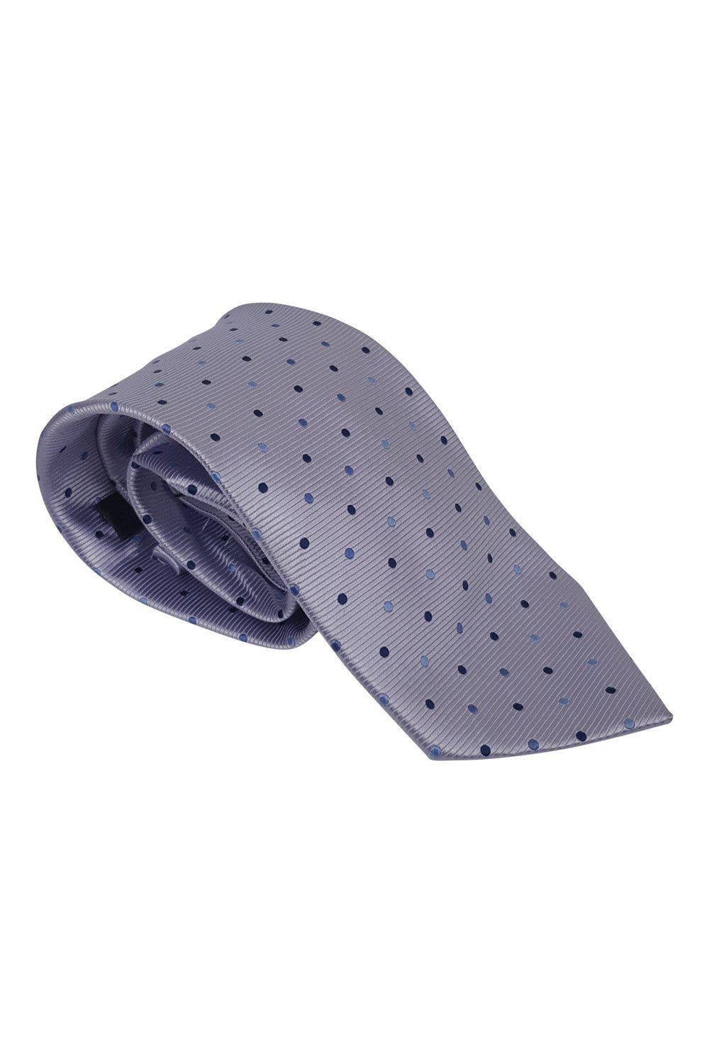 F&F Silk Tie Lilac with Polka Dot Repeat (60.5")-F&F-The Freperie