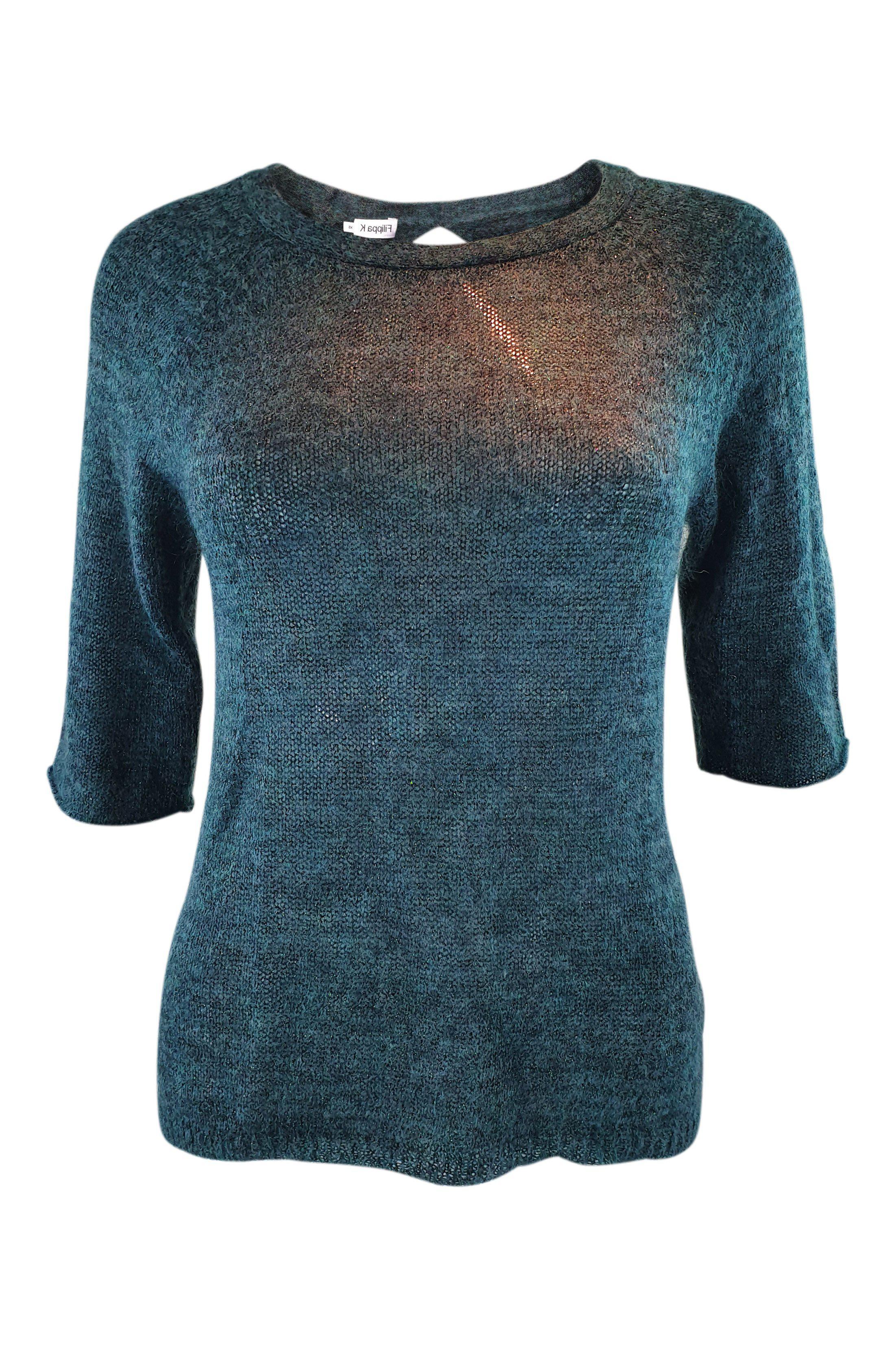 FILIPPA-K Green Round Neck Keyhole Back Mohair Pullover (XS)-Filippa K-The Freperie