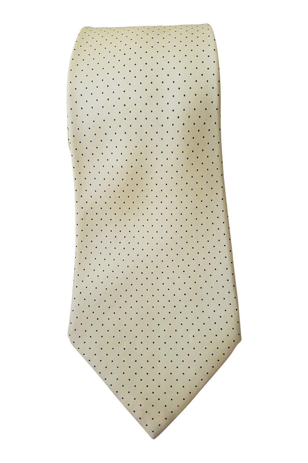 FOLKSPEARE 100% Silk Yellow Dotted Tie (61")-Folkspeare-The Freperie