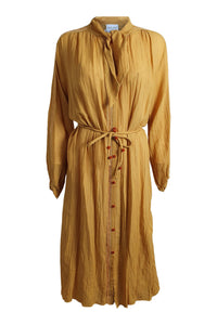 FORTE FORTE Orange Pussy Bow Long Sleeved Shirt Dress (L | III | IT 44 | UK 12)-The Freperie