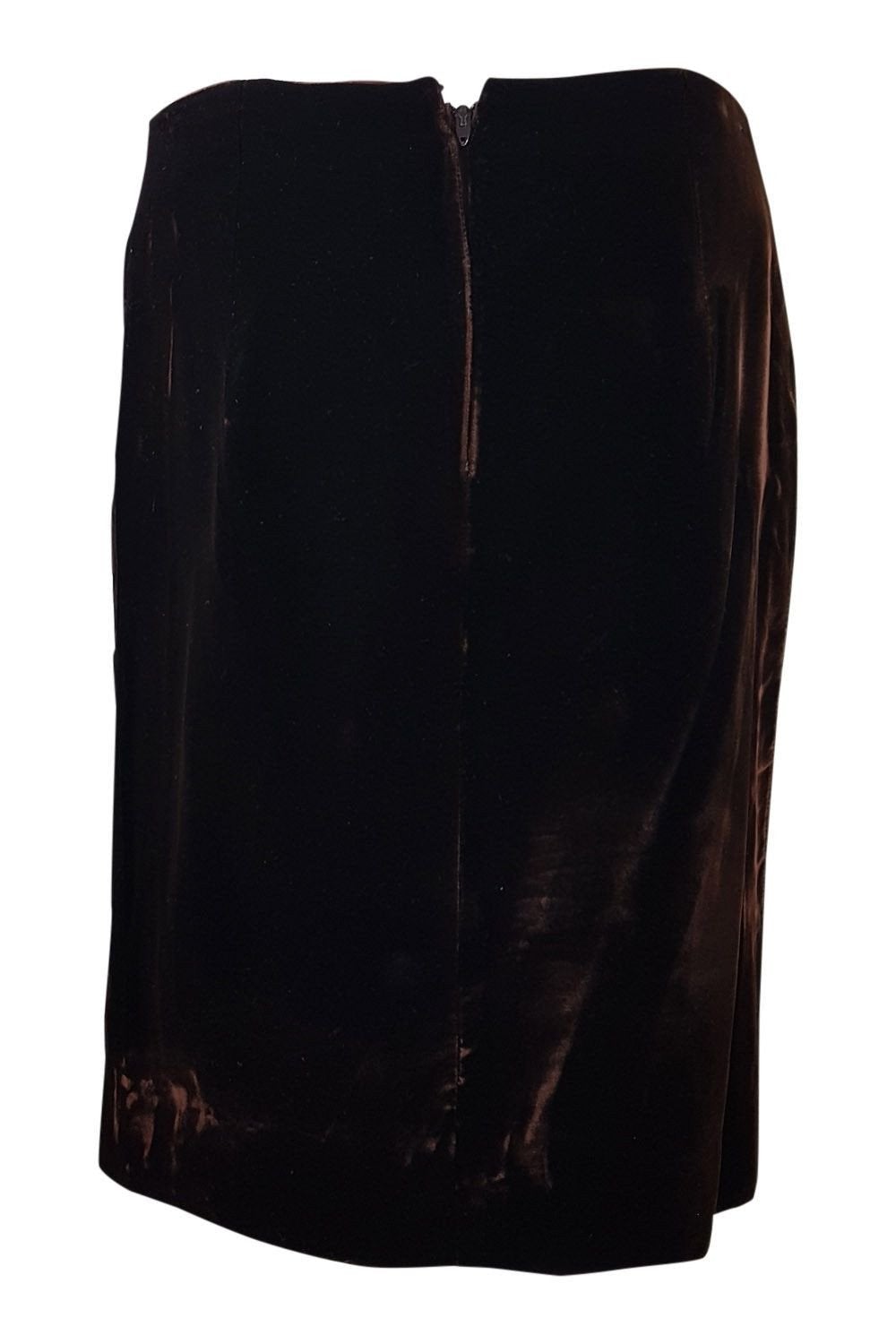FRANK TIGNINO Brown Suede Skirt (UK 10)-Frank Tignino-The Freperie