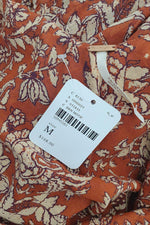 Load image into Gallery viewer, FREE PEOPLE 100% Cotton Brown Motif Floral Print Midi Dress (M)-Free People-The Freperie
