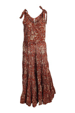 Load image into Gallery viewer, FREE PEOPLE 100% Cotton Brown Motif Floral Print Midi Dress (M)-Free People-The Freperie
