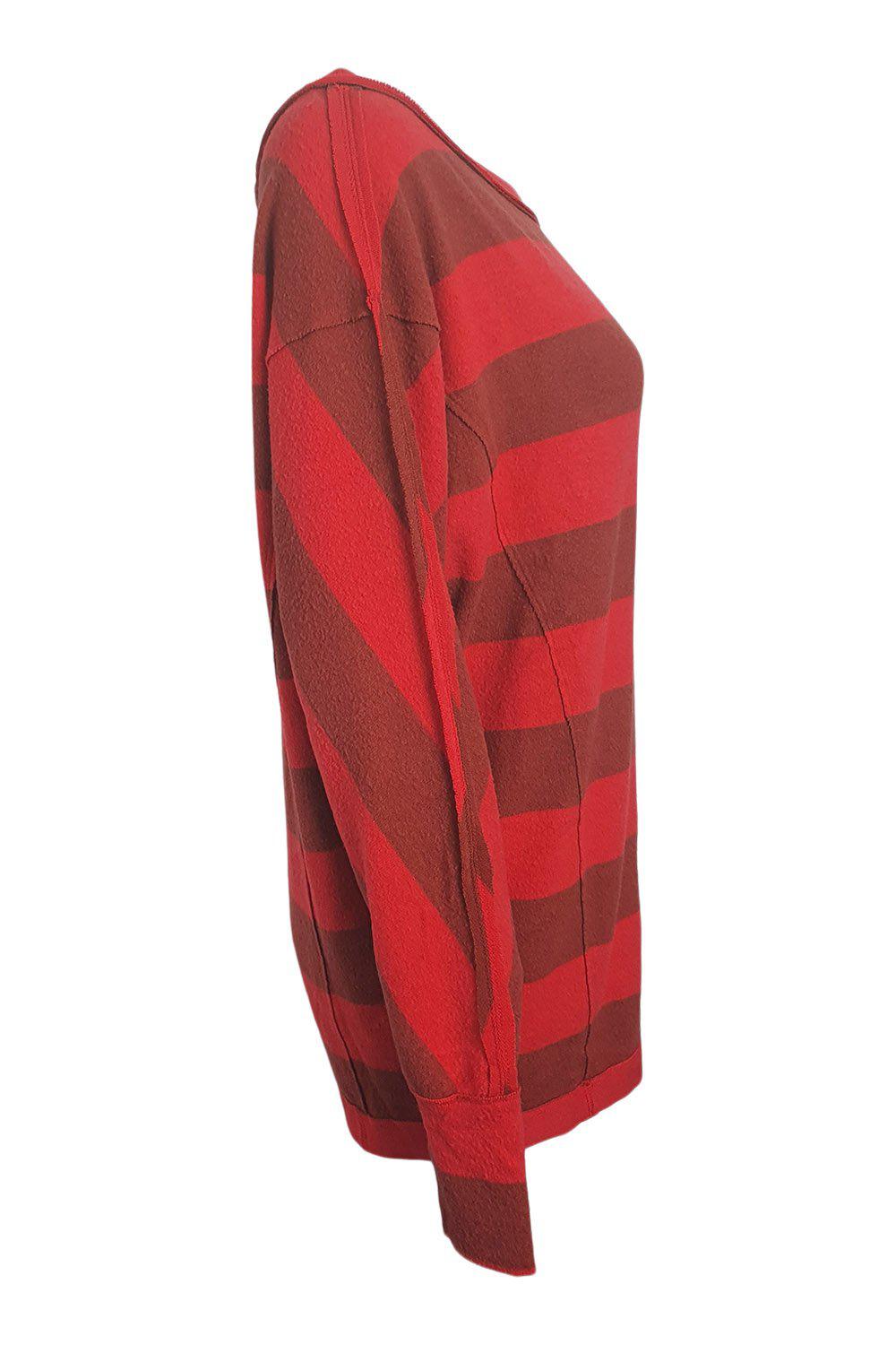 FREE PEOPLE Cali Red Striped Long Sleeved Jumper (XS)-The Freperie