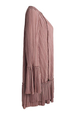 Load image into Gallery viewer, FREE PEOPLE Dusty Rose Pink V Front Pleated Mini Dress (M)-Free People-The Freperie
