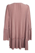 Load image into Gallery viewer, FREE PEOPLE Dusty Rose Pink V Front Pleated Mini Dress (M)-Free People-The Freperie
