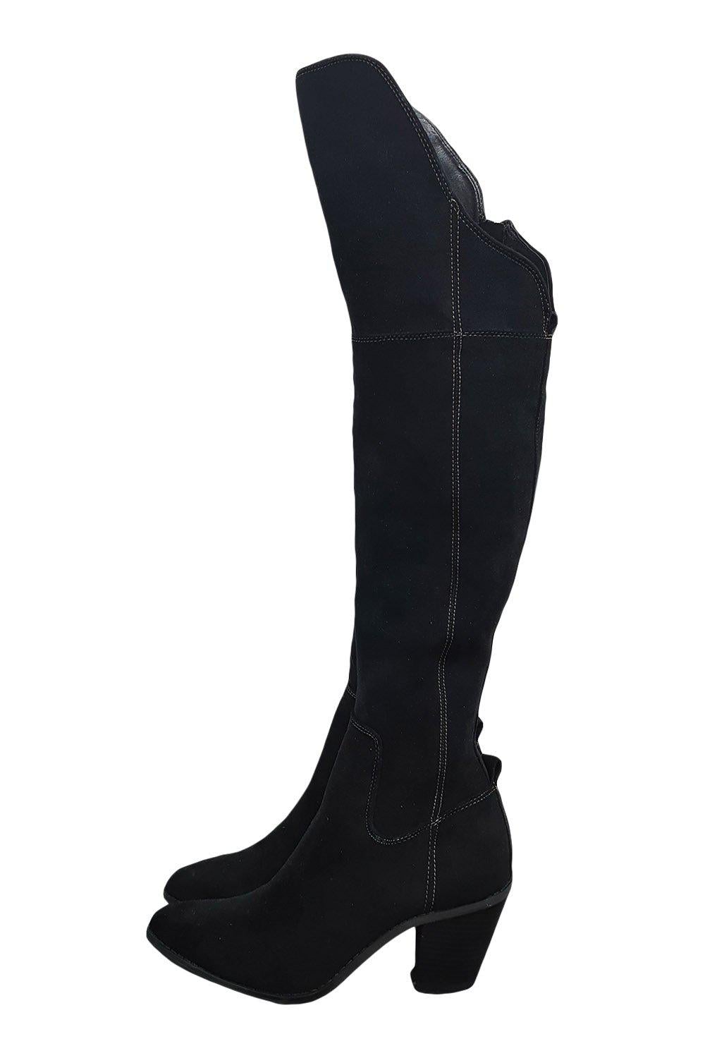 FREE PEOPLE FR X FP Black Suede Over Knee Boots (US 6 | EU 36 | UK 3)-Free People-The Freperie