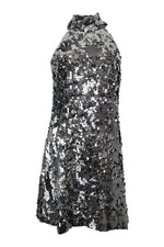 Load image into Gallery viewer, GALVAN London Gemma All Over Sequin Sash Neck Mini Dress (FR38)-Galvan London-The Freperie

