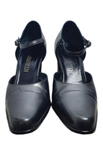 Load image into Gallery viewer, GEORGES RECH Vintage Black Ankle Strap Court Shoes (39)-The Freperie
