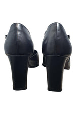 Load image into Gallery viewer, GEORGES RECH Vintage Black Ankle Strap Court Shoes (39)-The Freperie
