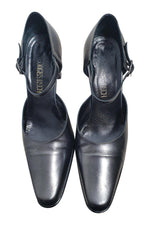 Load image into Gallery viewer, GEORGES RECH Vintage Black Ankle Strap Court Shoes (39)-The Freperie
