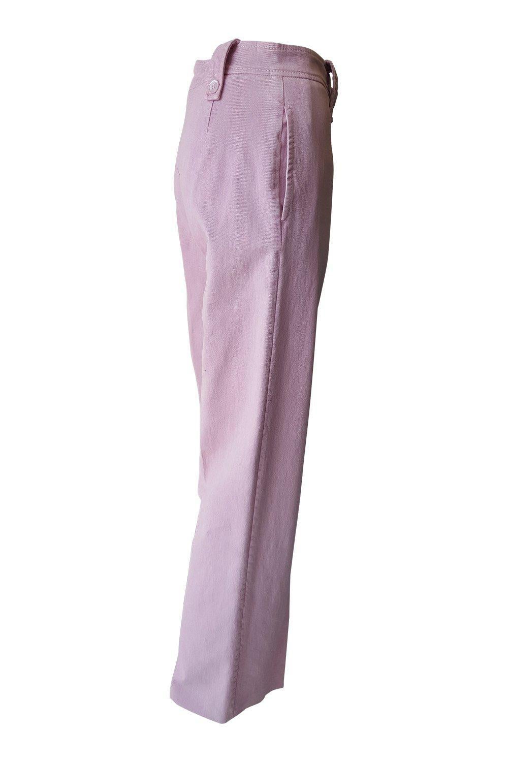 GIAMBATTISTA VALLI Pink denim Mid Rise Wide Leg Jeans (10)-Giambattista Valli-The Freperie