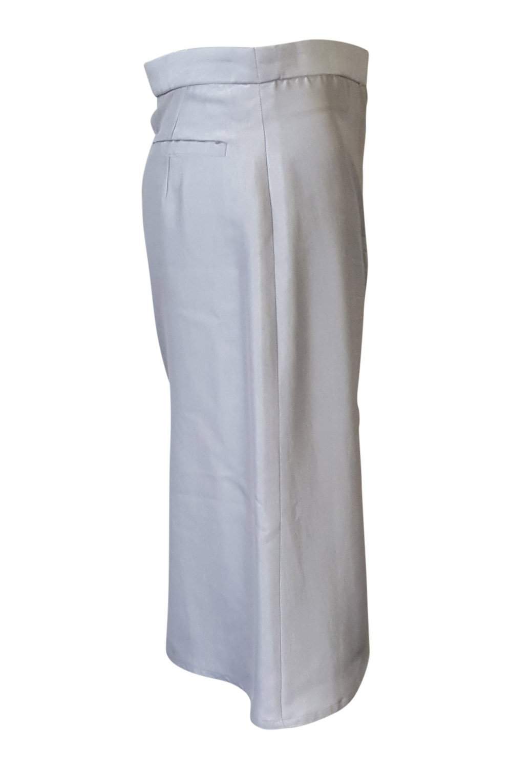 GIANFRANCO FERRE Silver Silk Pencil Skirt (40)-Gianfranco Ferre-The Freperie
