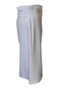 GIANFRANCO FERRE Silver Silk Pencil Skirt (40)-Gianfranco Ferre-The Freperie