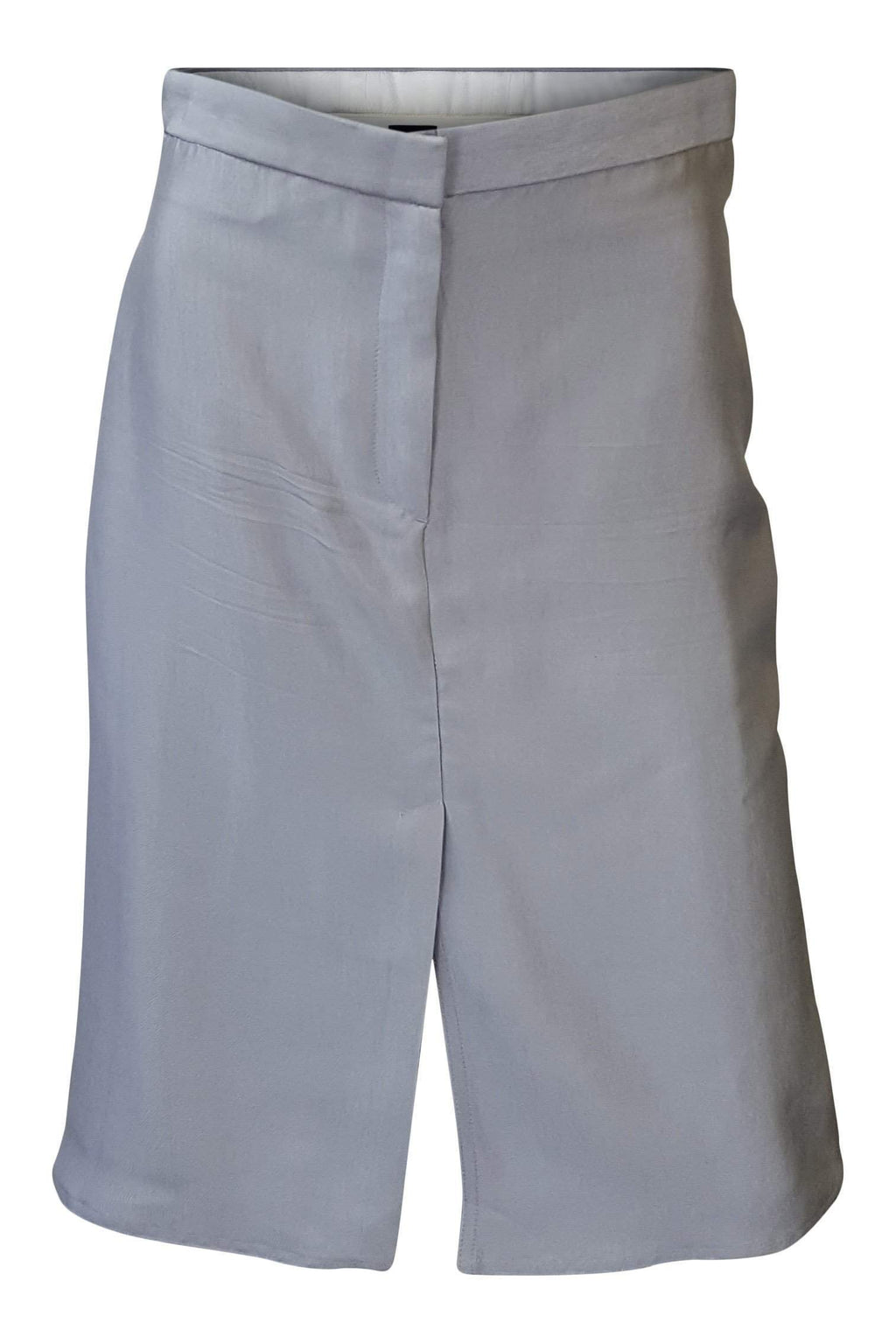 GIANFRANCO FERRE Silver Silk Pencil Skirt (40)-Gianfranco Ferre-The Freperie