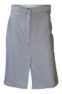 GIANFRANCO FERRE Silver Silk Pencil Skirt (40)-Gianfranco Ferre-The Freperie