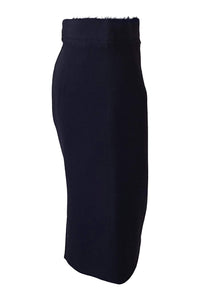 GIANFRANCO FERRE Black Wool Blend Pencil Skirt (40)-Gianfranco Ferre-The Freperie
