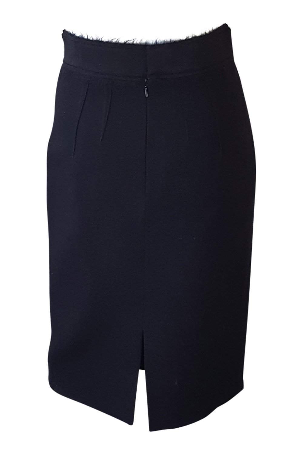GIANFRANCO FERRE Black Wool Blend Pencil Skirt (40)-Gianfranco Ferre-The Freperie