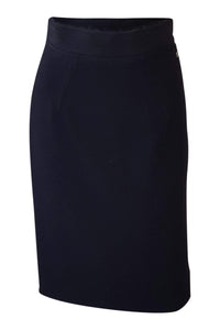 GIANFRANCO FERRE Black Wool Blend Pencil Skirt (40)-Gianfranco Ferre-The Freperie