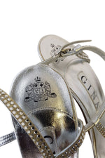 Load image into Gallery viewer, GINA Silver Swarovski Crystal Studded Strappy Shoes (UK 6)-Gina-The Freperie
