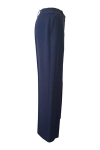 GIORGIO ARMANI Tailored Blue Grey Straight Leg Trousers (40)-Giorgio Armani-The Freperie