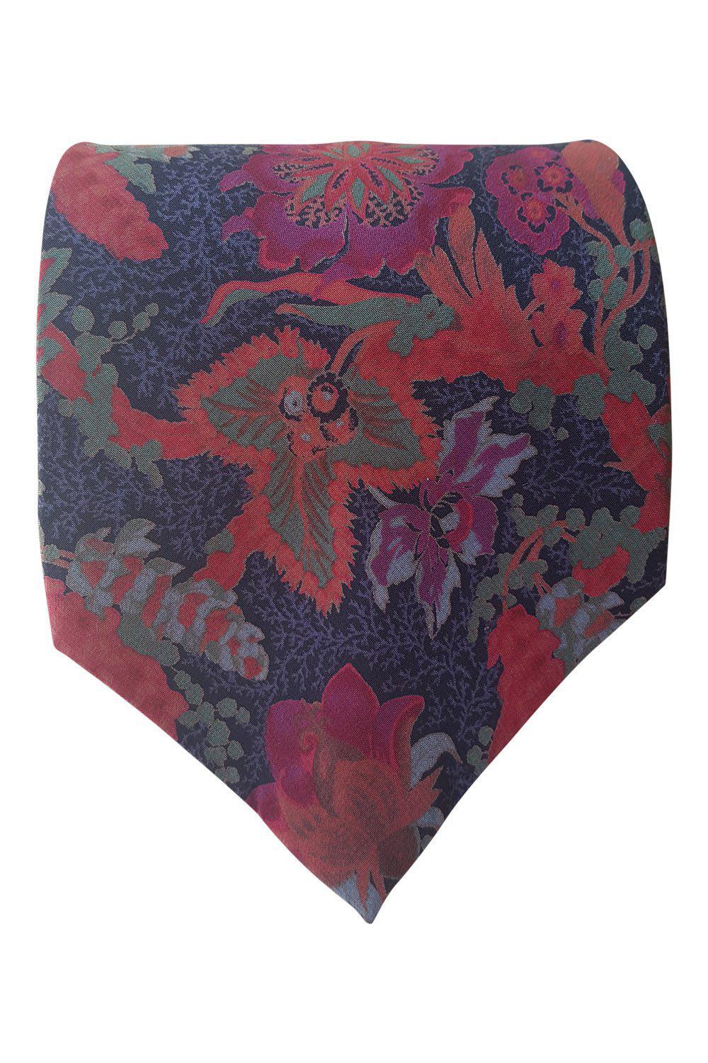 GIOVANNI BIANCHI Floral Print 100% Silk Tie (59")-Giovanni Bianchi-The Freperie
