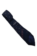 Load image into Gallery viewer, GRES Navy Fleur De lis Print Silk Tie (58&quot;)-Gres-The Freperie
