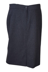 GUCCI Vintage Grey Wool Calf Length Skirt (M)-Gucci-The Freperie
