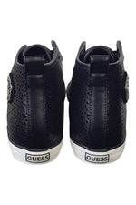 Load image into Gallery viewer, GUESS Glinna Matte Black Laser Cut High Top Sneakers (41)-Guess-The Freperie
