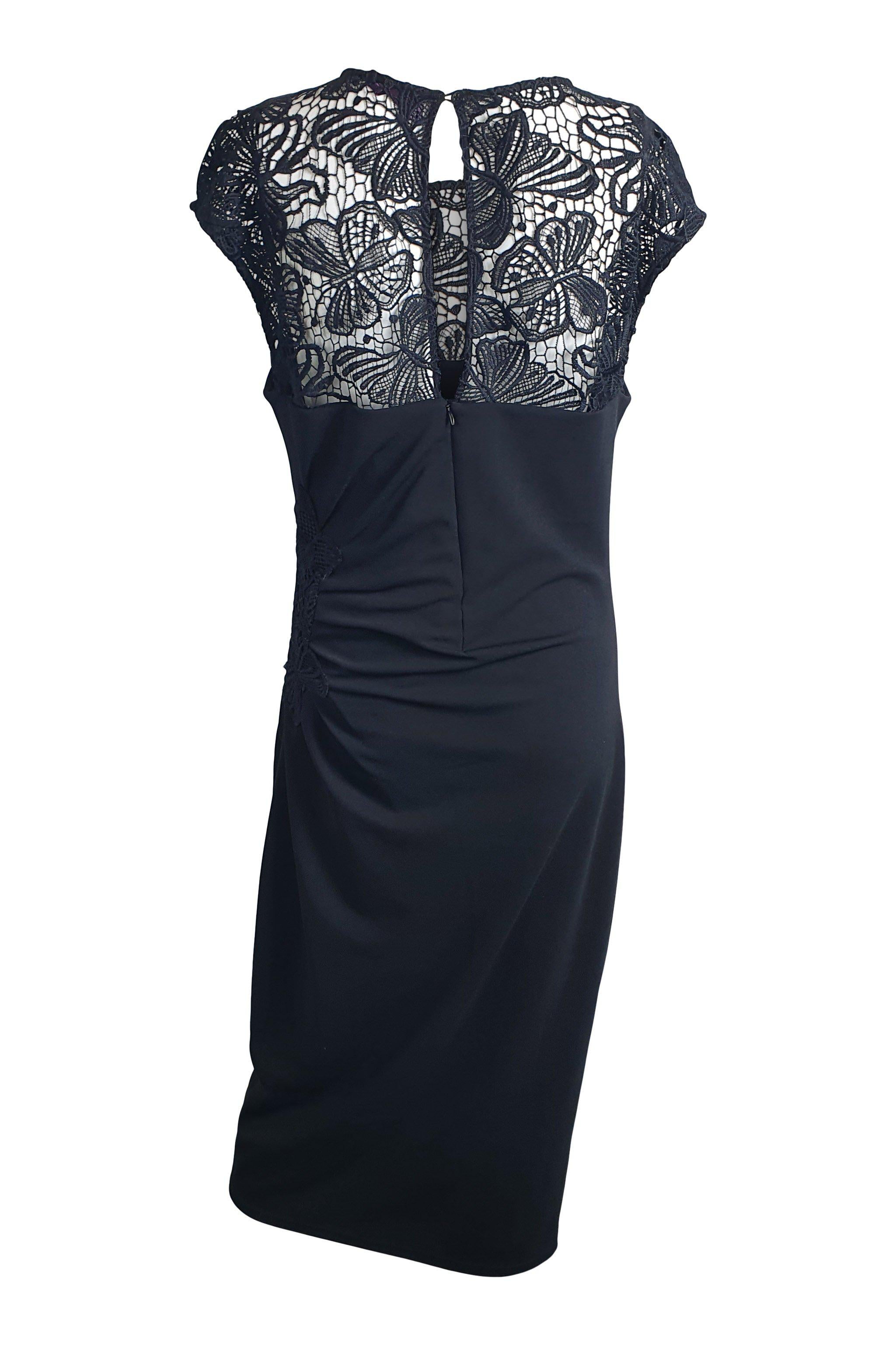 HALE BOB Black Lace Trim Short Sleeved Bodycon Dress (L) – The Freperie