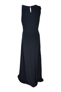 HALSTON HERITAGE Black Jersey Sleeveless Maxi Dress (UK 6)-Halston Heritage-The Freperie
