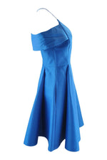 Load image into Gallery viewer, HALSTON HERITAGE Cold-Shoulder V-Neck Silk Faille Cocktail Dress (2)-Halston Heritage-The Freperie

