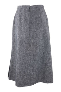 HARDY AMIES Vintage Grey Wool A Line Skirt (10)-Hardy Amies-The Freperie
