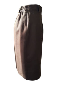 HAUSCO Vintage Brown Wool Skirt (UK 10)-Hausco-The Freperie