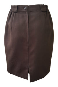 HAUSCO Vintage Brown Wool Skirt (UK 10)-Hausco-The Freperie