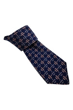 Load image into Gallery viewer, HAWES AND CURTIS Geometric Pink Blue Woven Silk Tie (59&quot;)-Hawes and Curtis-The Freperie
