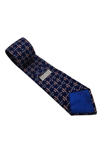 HAWES AND CURTIS Geometric Pink Blue Woven Silk Tie (59")-Hawes and Curtis-The Freperie