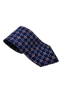 HAWES AND CURTIS Geometric Pink Blue Woven Silk Tie (59")-Hawes and Curtis-The Freperie