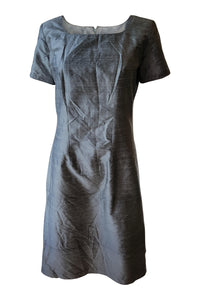 HAYLEY J Metallic Silver Shift Dress (M/L)-Hayley J-The Freperie