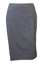 Load image into Gallery viewer, HERMES Dogstooth Grey 100% Wool Silk Lined A Line Skirt (44)-Hermes-The Freperie
