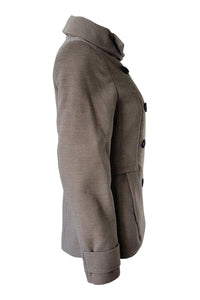 H&M Vintage Women's Tan Brown Double Breasted Pea Coat (36)-H&M-The Freperie