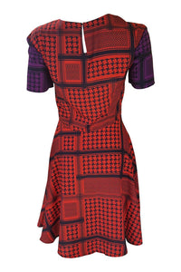 HOUSE OF HOLLAND Red Geometric Print Skater Dress (8)-House of Holland-The Freperie