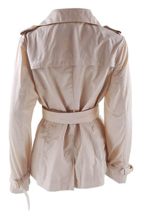 ICEBERG Cream Long Sleeve Belted Short Mac Raincoat (42)-Iceberg-The Freperie