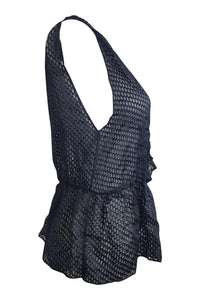 IRO Ilen Black Silk Mix Sleeveless Sheer Blouse (FR 40)-IRO-The Freperie