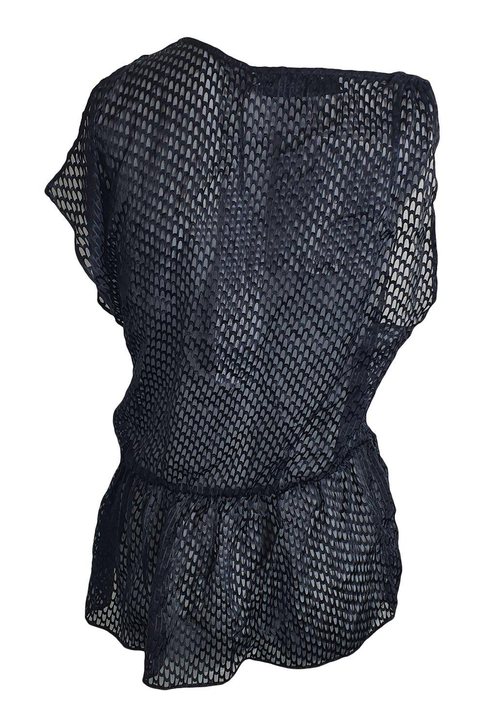 IRO Ilen Black Silk Mix Sleeveless Sheer Blouse (FR 40)-IRO-The Freperie