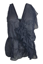 Load image into Gallery viewer, IRO Ilen Black Silk Mix Sleeveless Sheer Blouse (FR 40)-IRO-The Freperie
